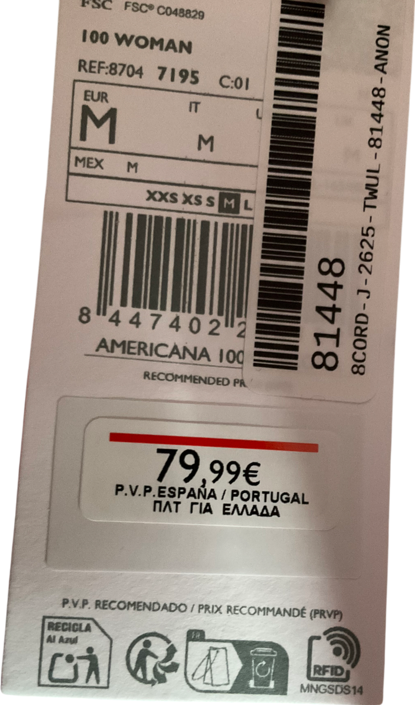 MANGO Cream 2-piece Pinstripe Suit Set UK M