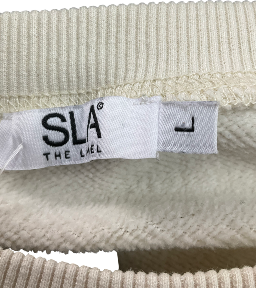 SLA the label Cream Cotton sweatshirt UK L