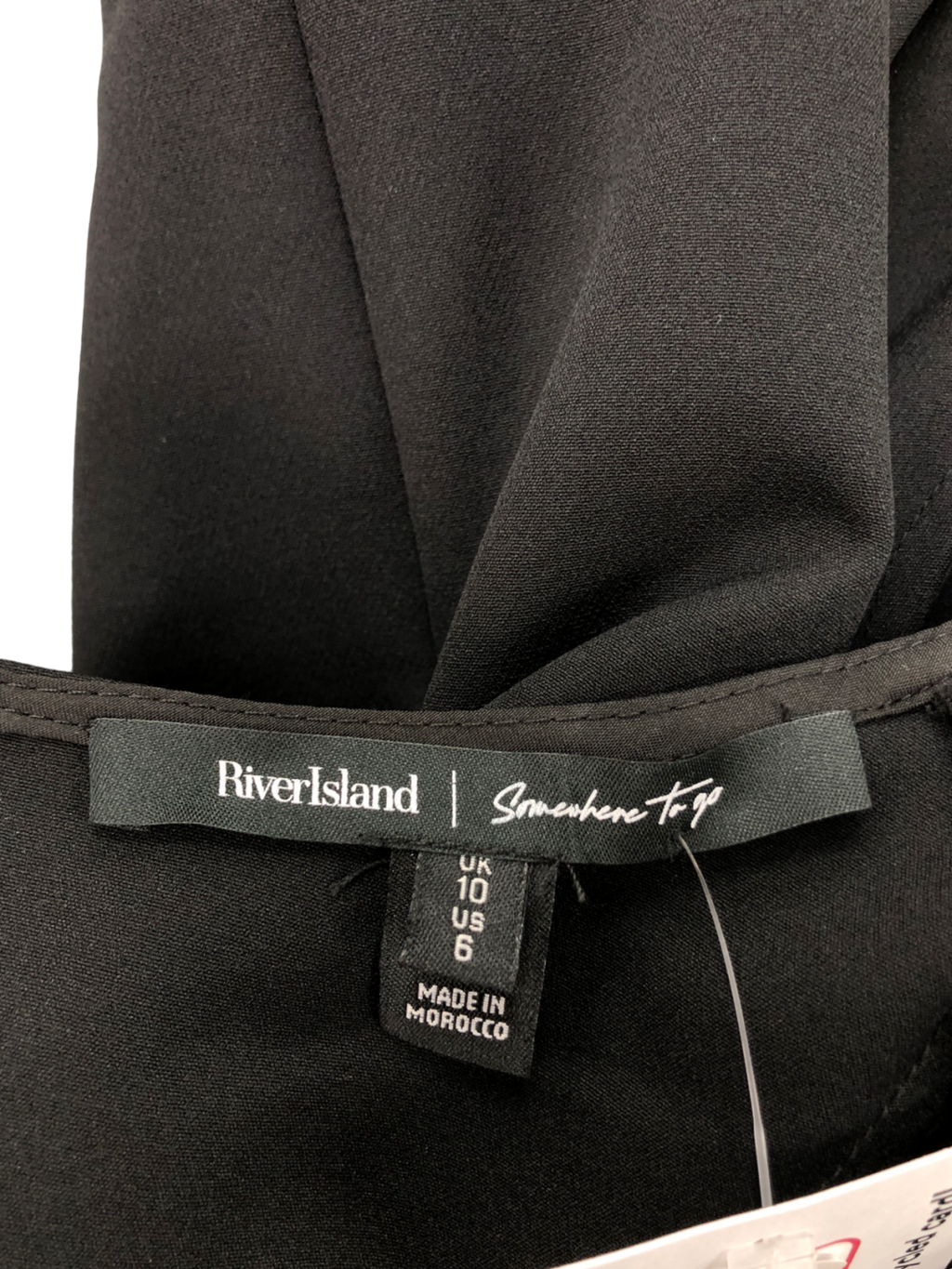 River Island Black Ruched Asymmetric Top UK 10