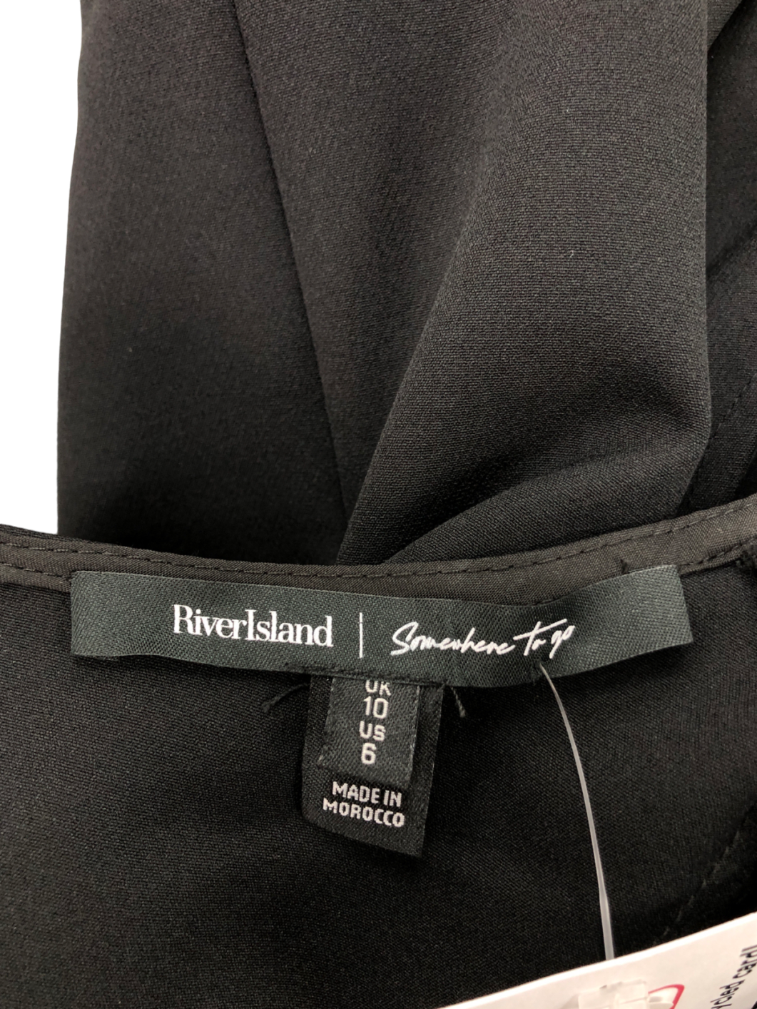 River Island Black Ruched Asymmetric Top UK 10