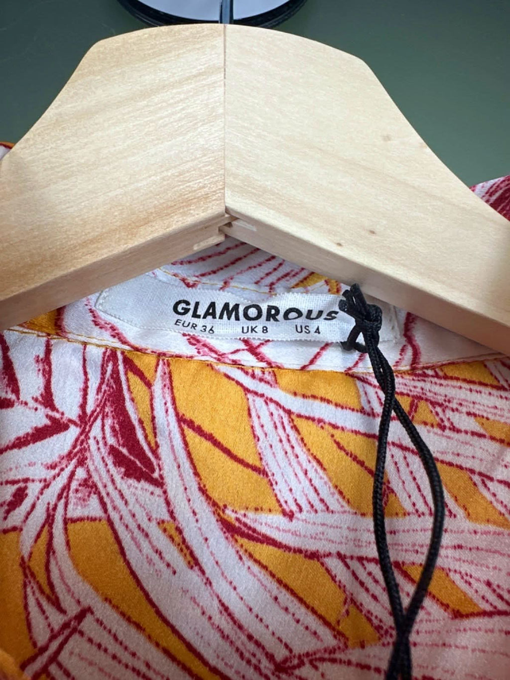 Glamorous Yellow Printed Button Front Blouse UK 8