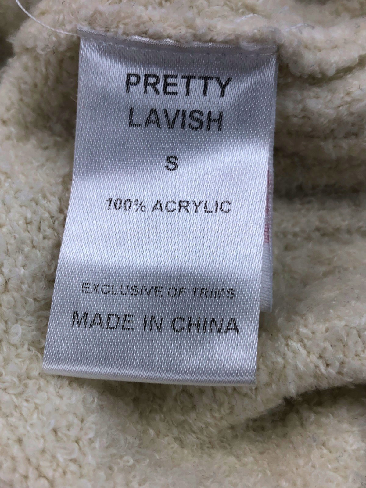Pretty Lavish Cream Knit Jumper UK S