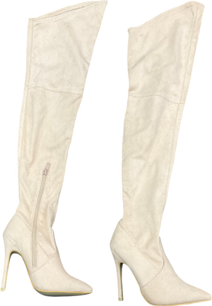 bygeorgiak Cream Thigh High Boots UK 4 EU 37