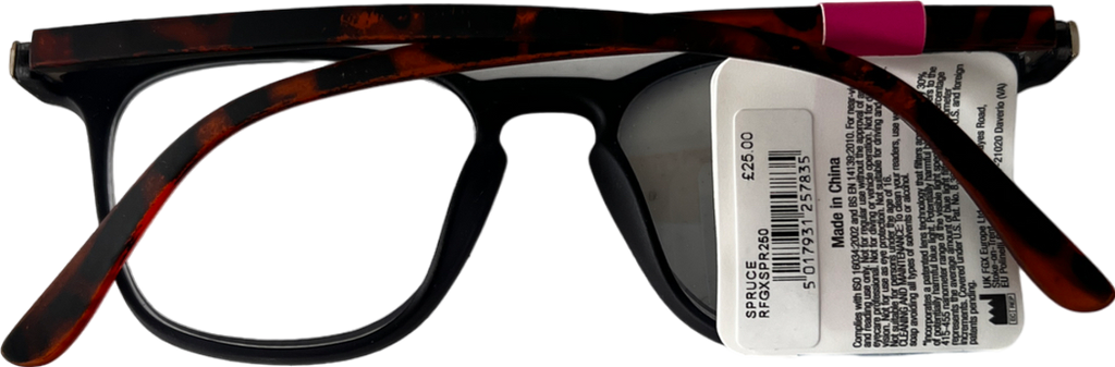 Foster Grant  Spruce Lenses Reading Glasses  Black +2.5