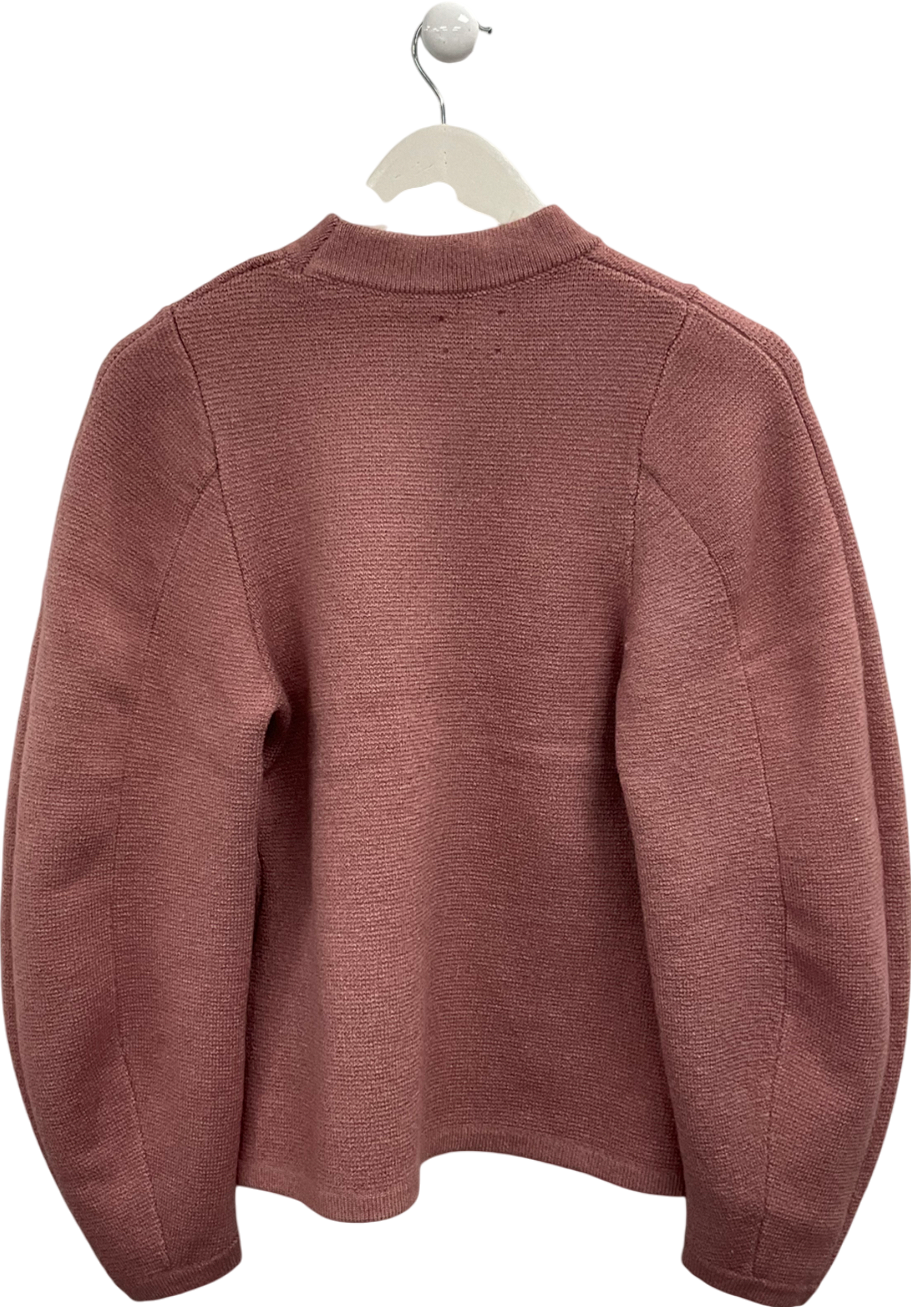 ASOS Knitted Crew Neck Jumper With Boxy Sleeve In Pink UK S