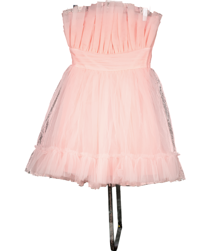 Lace & Beads Pink Nanita Tulle Mini Dress UK 6