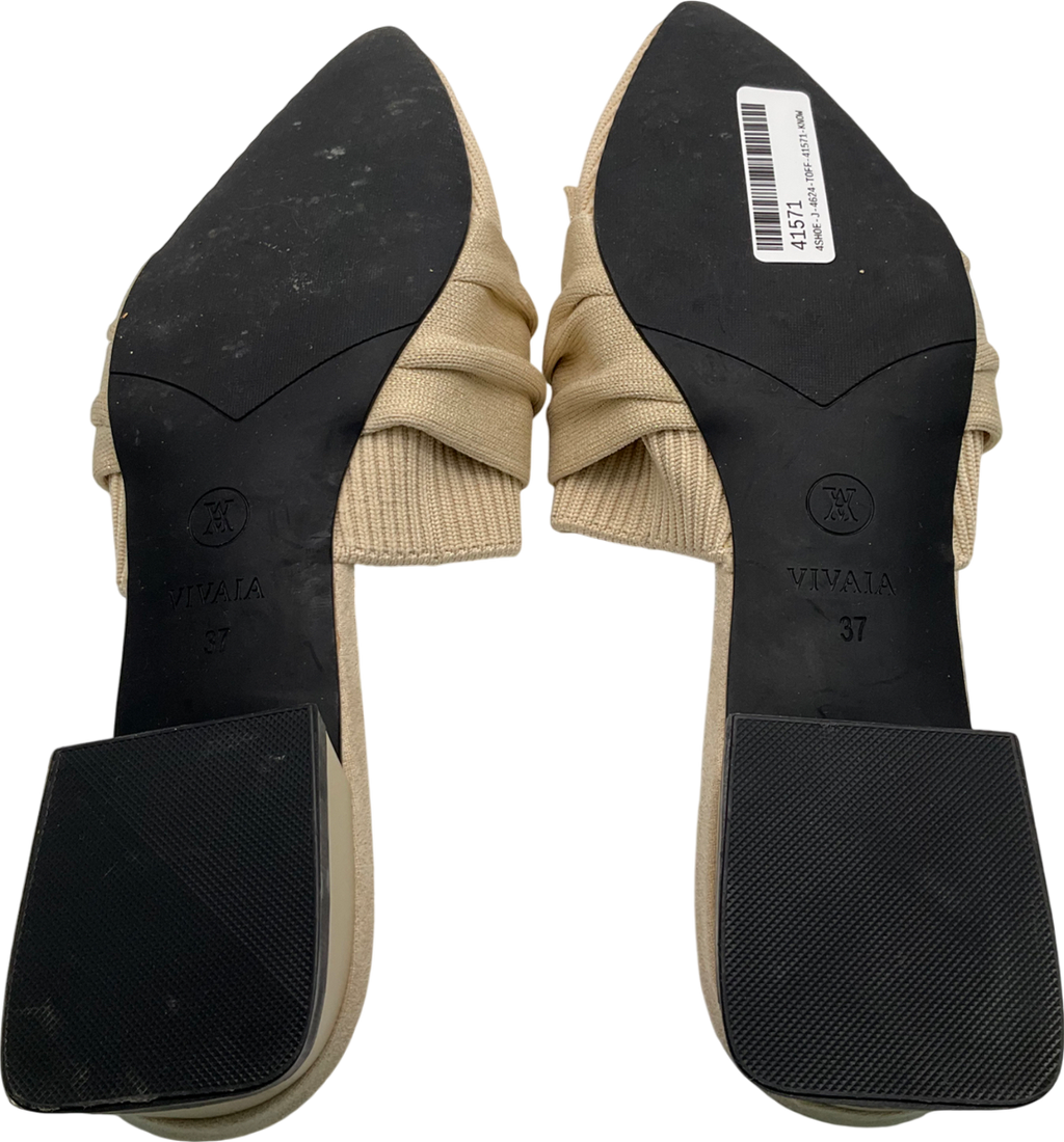 vivaia Beige Pointed Toe Knot Sandals UK 4 EU 37 👠