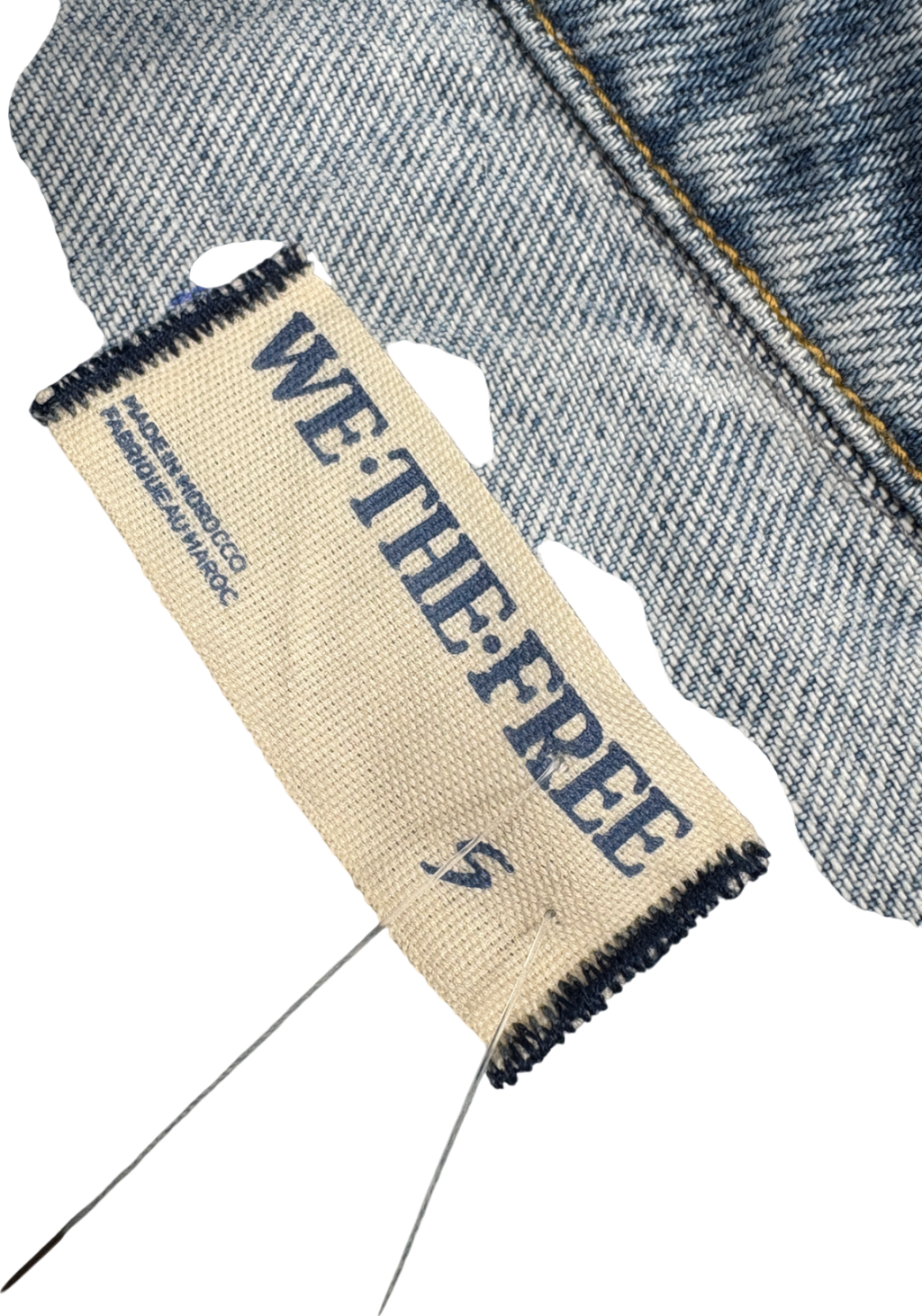 Free People We The Free Blue Denim Jumpsuit UK S