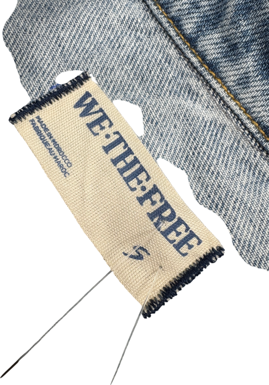 Free People We The Free Blue Denim Jumpsuit UK S