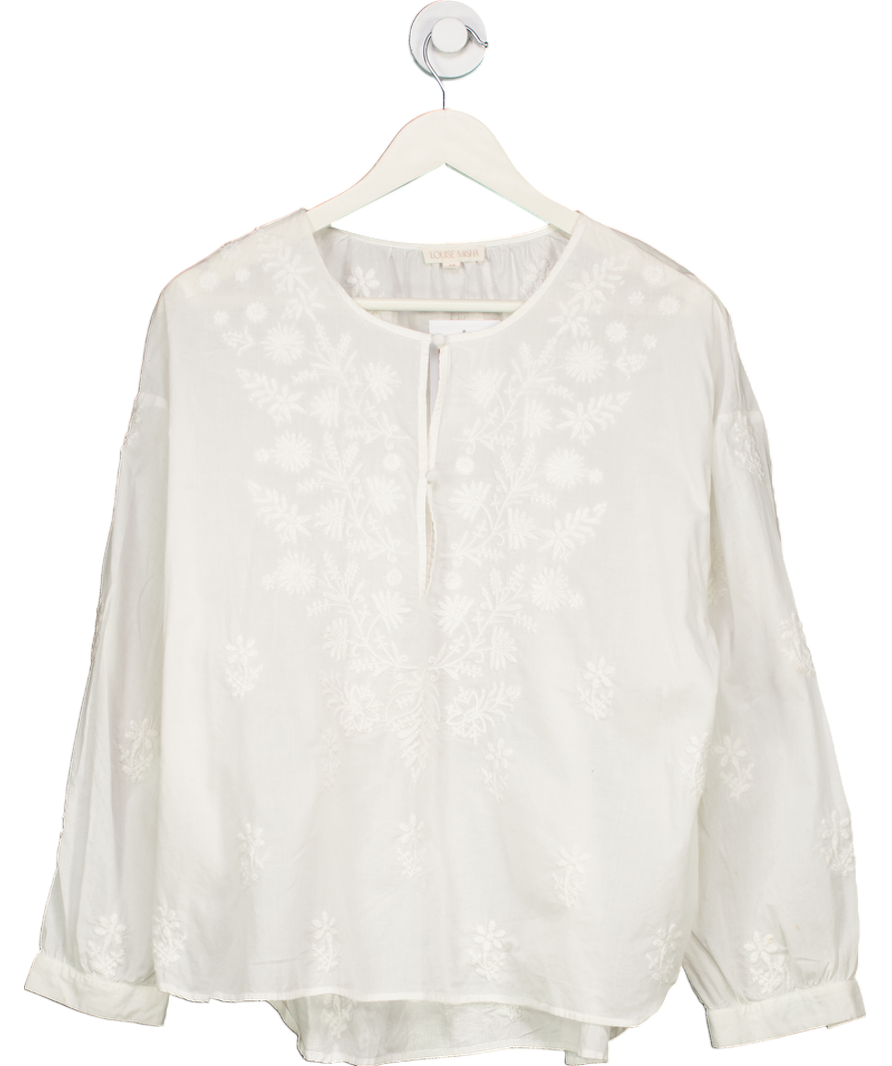 Louise Misha White Embroided Blouse UK 8