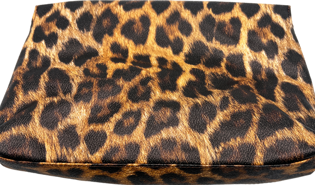 ASOS Black Leopard Print Clutch Bag One Size