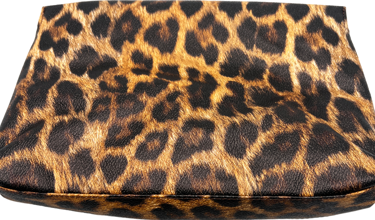 ASOS Black Leopard Print Clutch Bag One Size