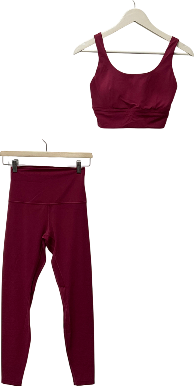 Lululemon Red Align Sports Bra UK 12 & High Rise Leggings UK 10 - - Set