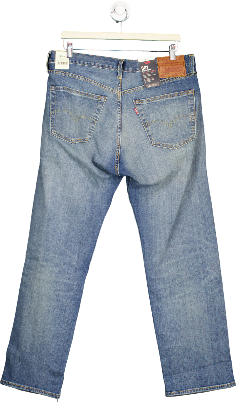 Levi's Blue 501 Original Fit Stretch Jeans 34X30