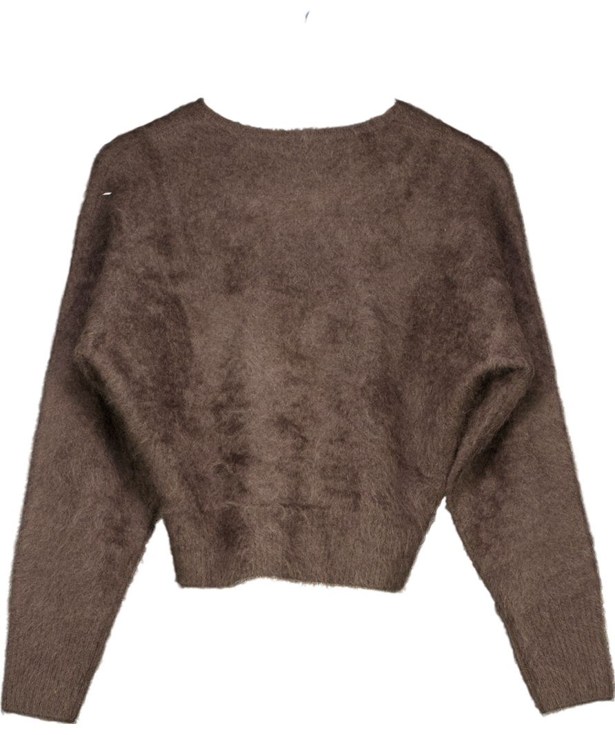 almada label Brown Zoe Crewneck Cashmere Jumper UK S