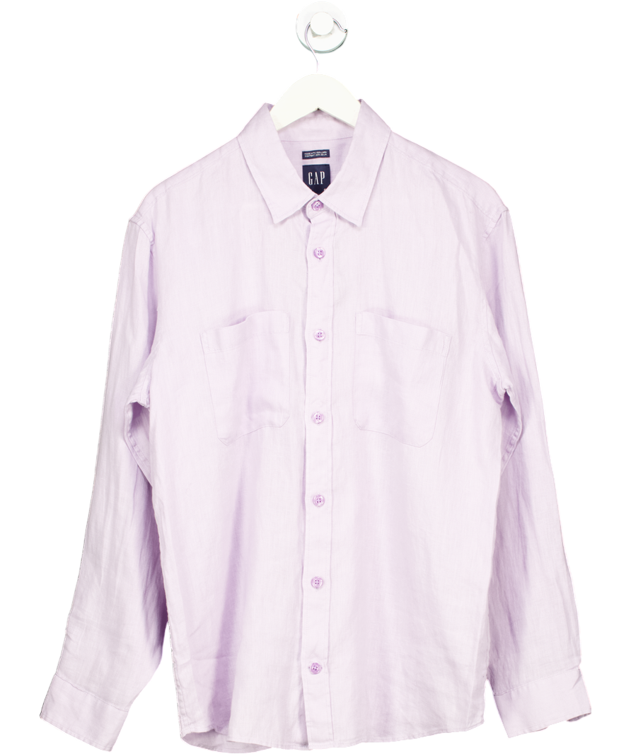 GAP Purple Linen Blend Long Sleeve Shirt UK S