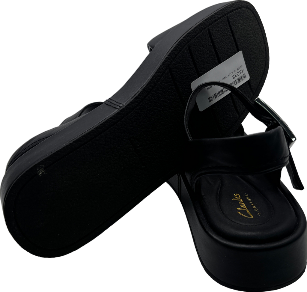 Clarks Black Alda Strap Leather UK 7 EU 40 👠