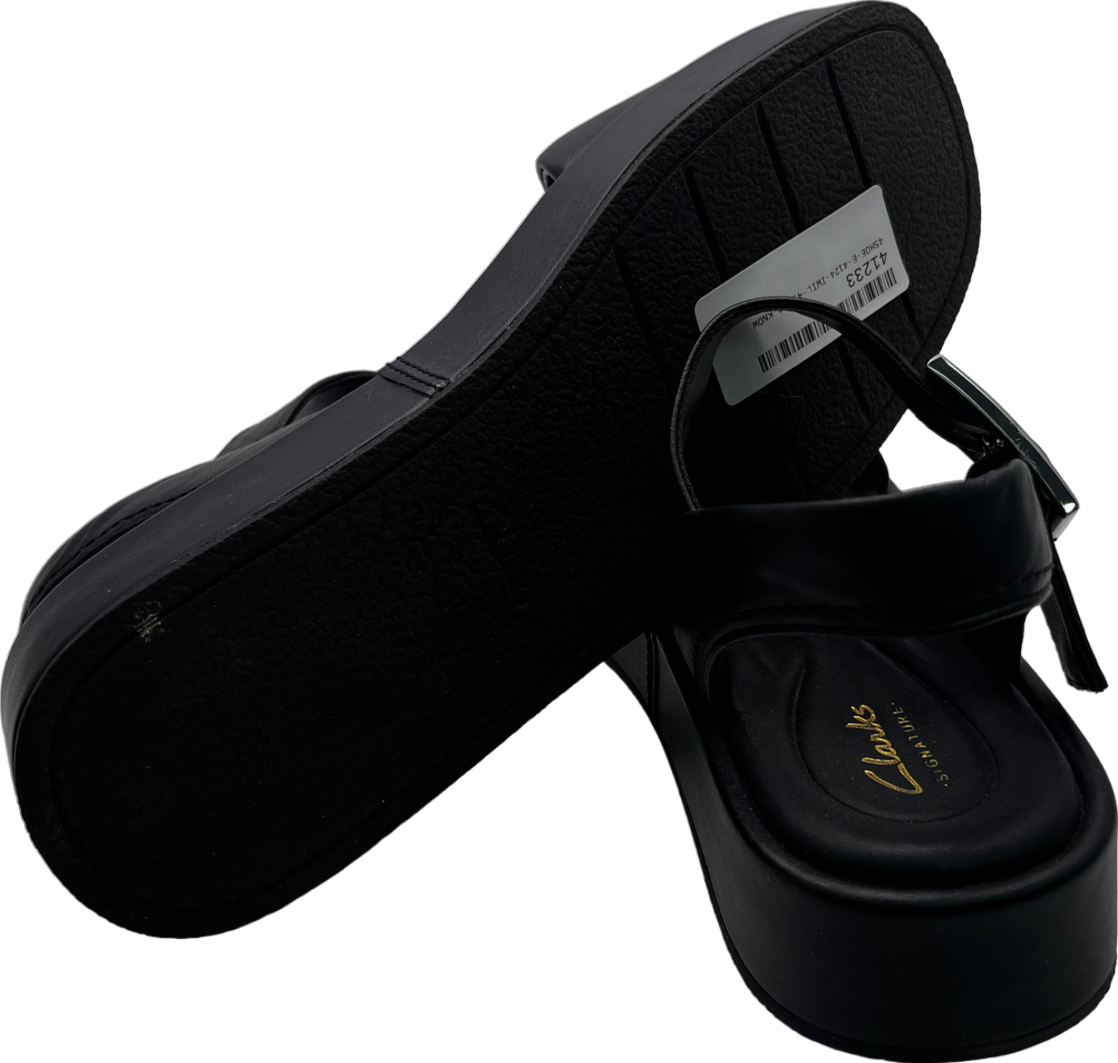 Clarks Black Alda Strap Leather UK 7 EU 40 👠