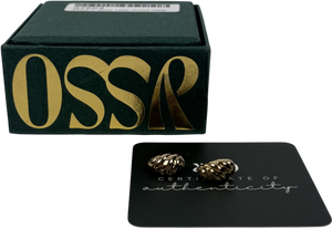 OSSR Metallic Swirled Studded Earings One Size