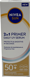Nivea Sun Uv Face 2in1 Daily Primer Face Serum Spf50+ 30ml