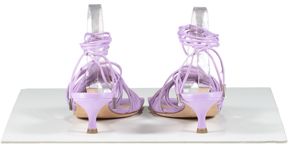 A.W.A.K.E MODE Purple Lilac Leather Strappy Kitten Heel Sandals UK 6 EU 39 👠