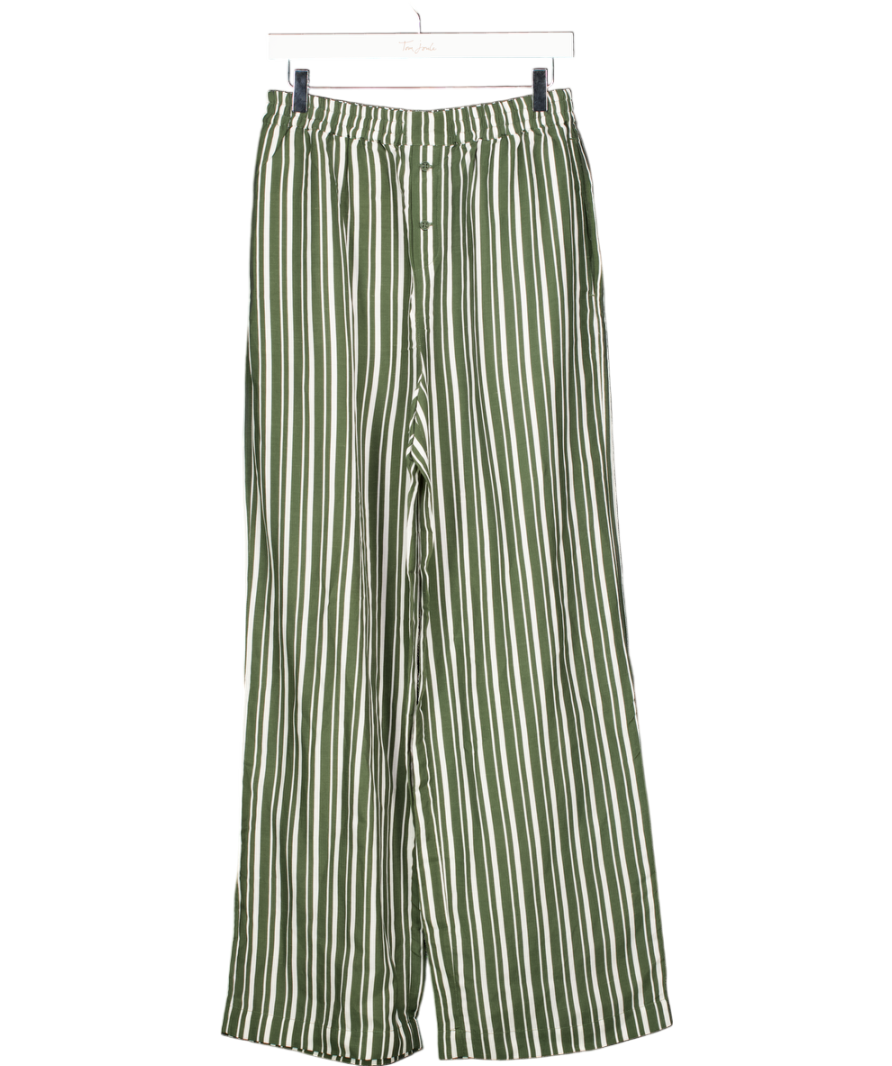 From Future Green Wide Leg Striped Trousers UK 12