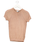 H&M Brown Metallic Knit Short Sleeve Top UK XS