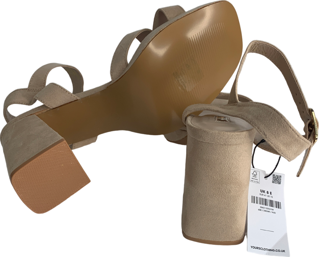 yours clothing Nude Cross Over Strap Heels UK 8 EU 41 👠