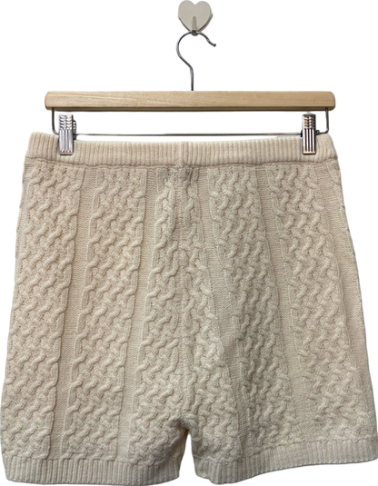 PrettyLittleThing Cream Cable Knit Shorts UK M