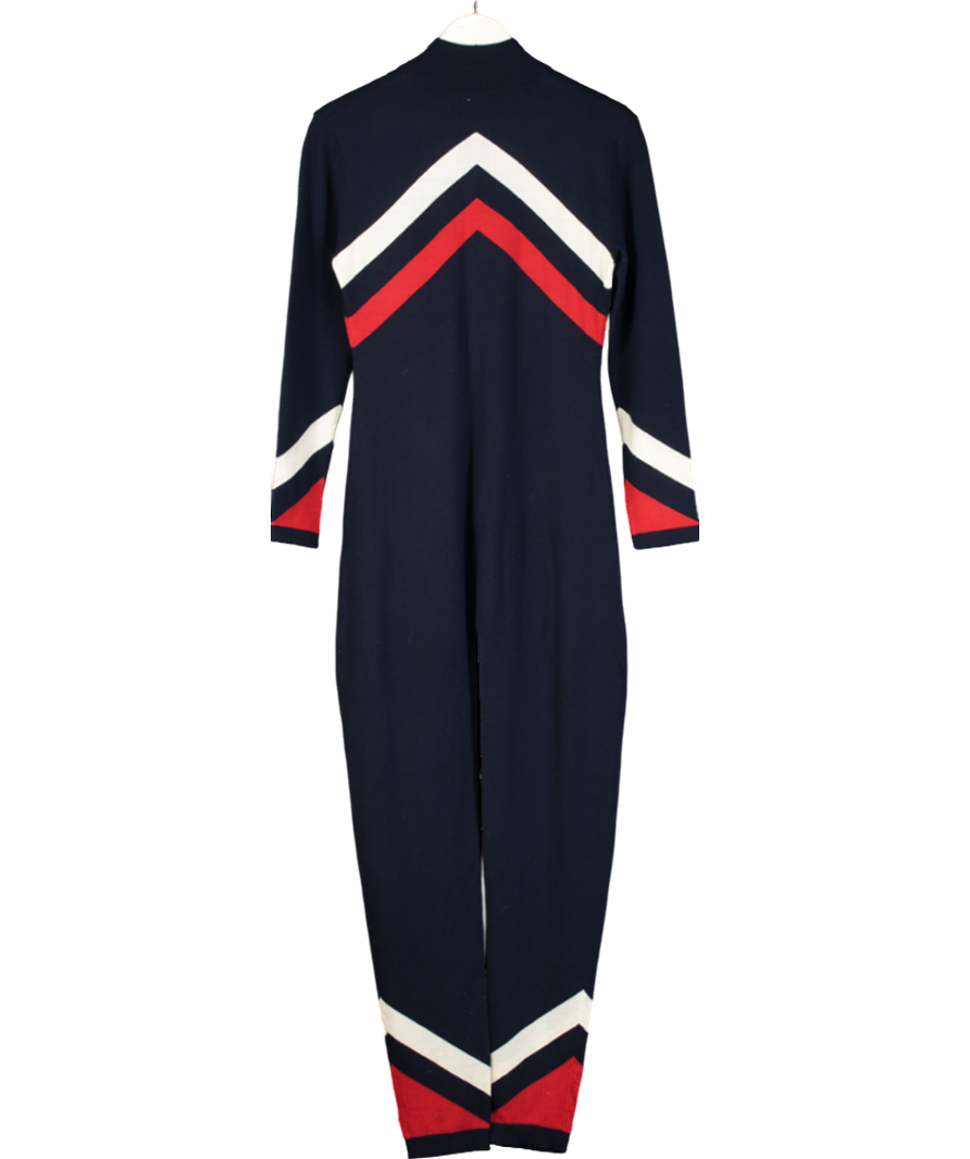 Perfect Moment Blue Knitted Wool Jumpsuit UK M