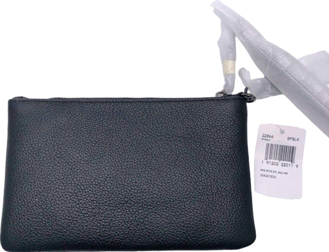 Coach Black Wristlet with Stud Detail One Size