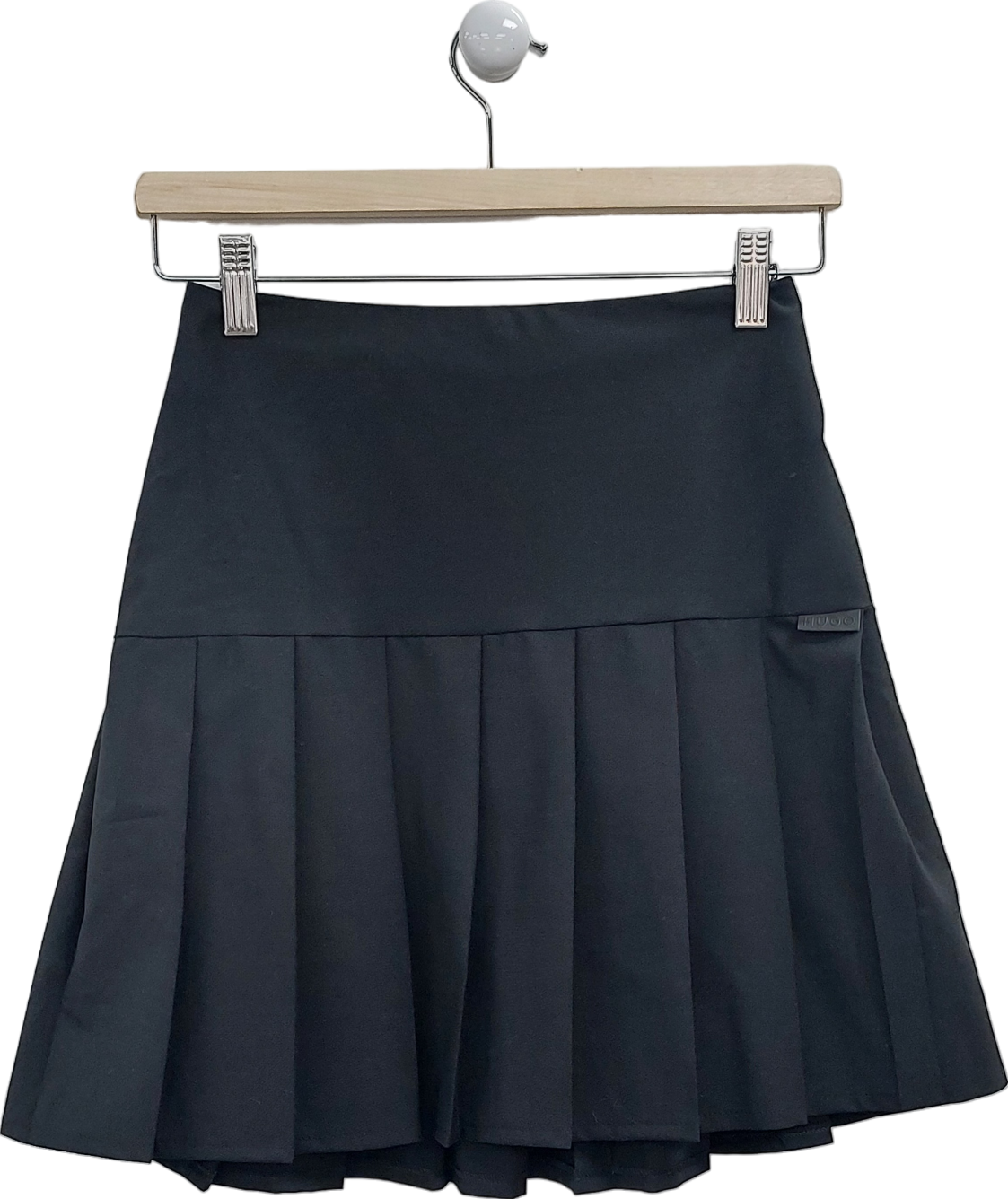 HUGO BOSS Black Pleated Mini Skirt UK 4