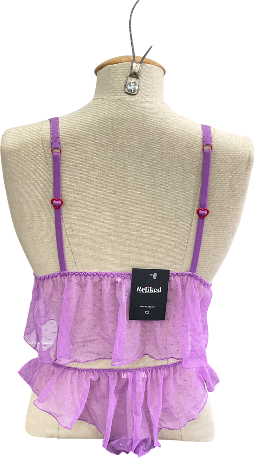 victoria secret Purple Lace Underwear Set UK XS