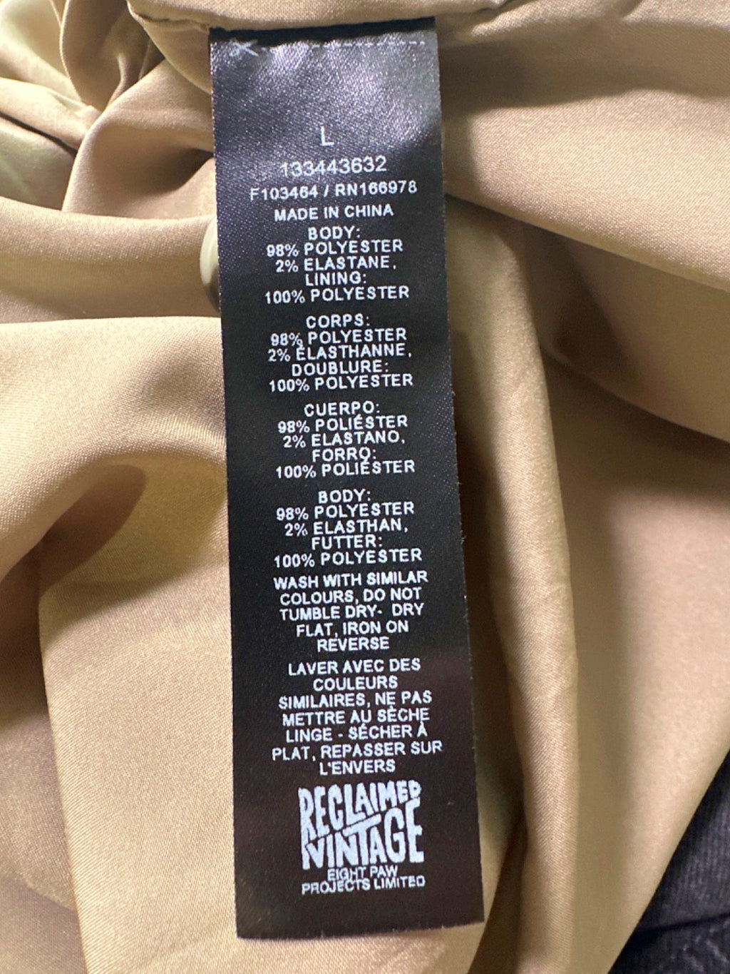 Reclaimed Vintage Beige Pinstripe Blazer UK L