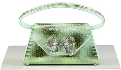 Self-Portrait Green Crystal Embellished Bow Mini Shoulder Bag