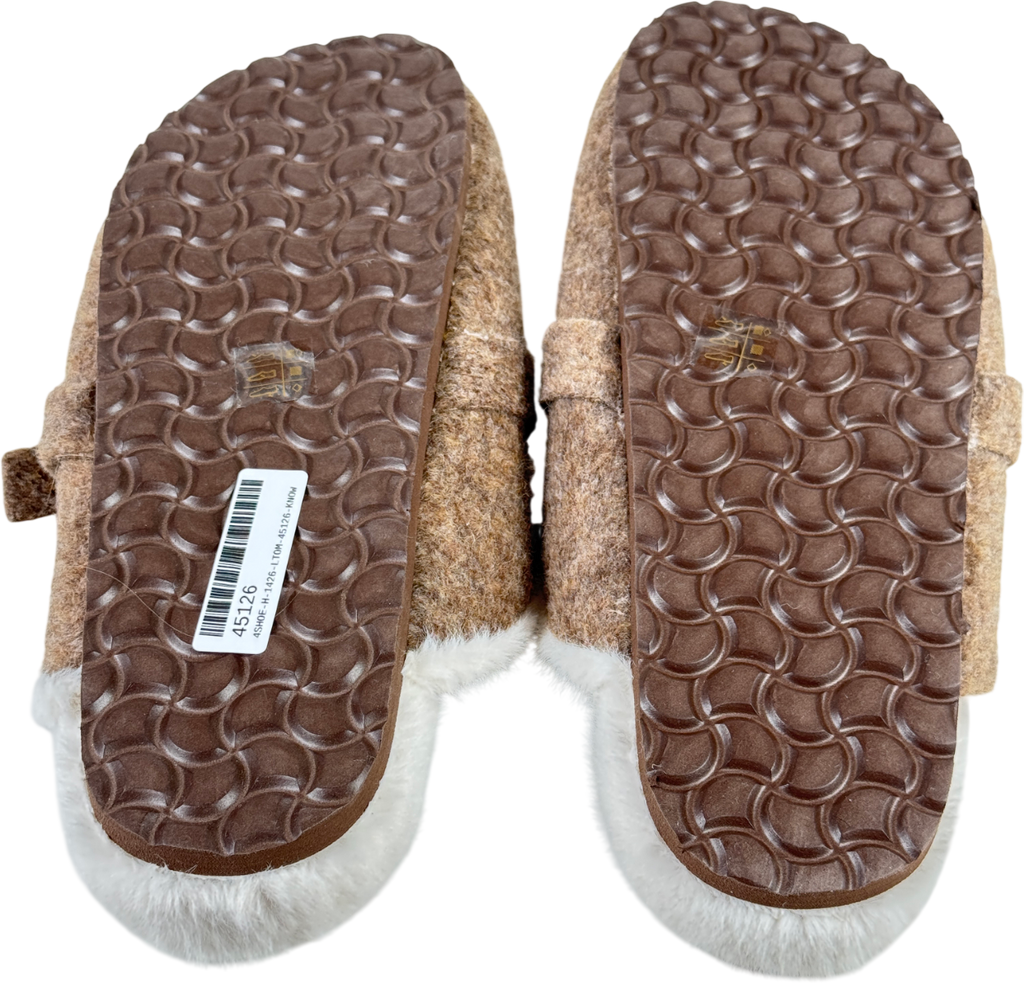 MINT VELVET Felt Clog Slipper - Brown UK 7 EU 40 👠