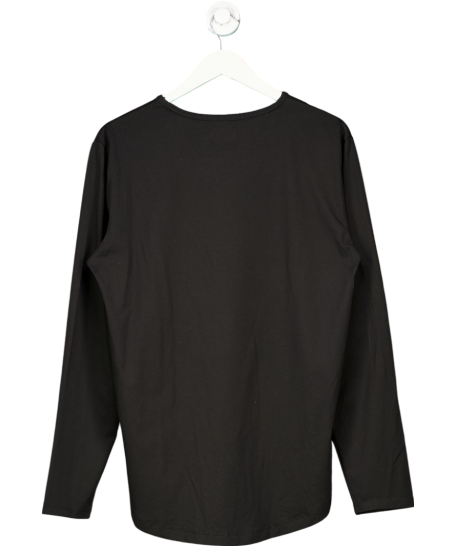 CUTS Black Curve Hem Long Sleeve Tee UK XL