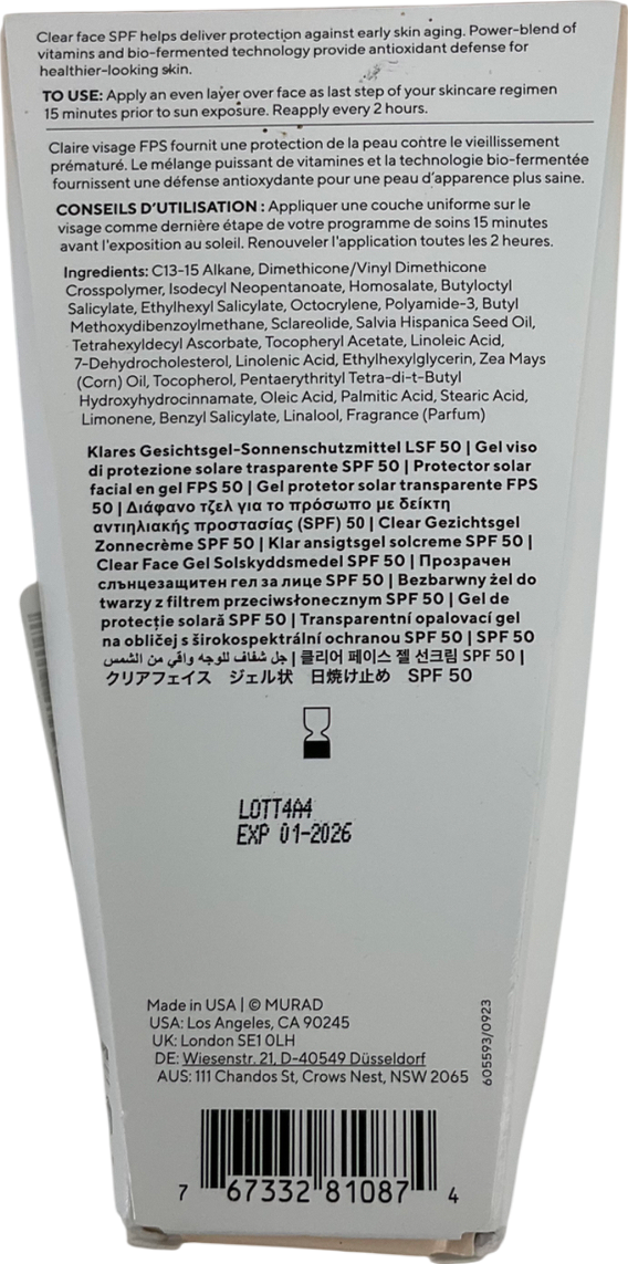 Murad Multi Vitamin Ckear Coat Broad Spectrum Spf 50 50ml