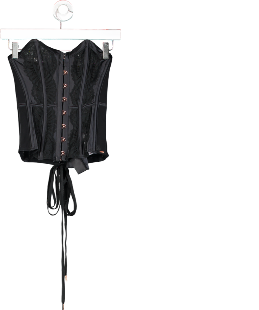 hunkemoller Black Lace Corset UK 8