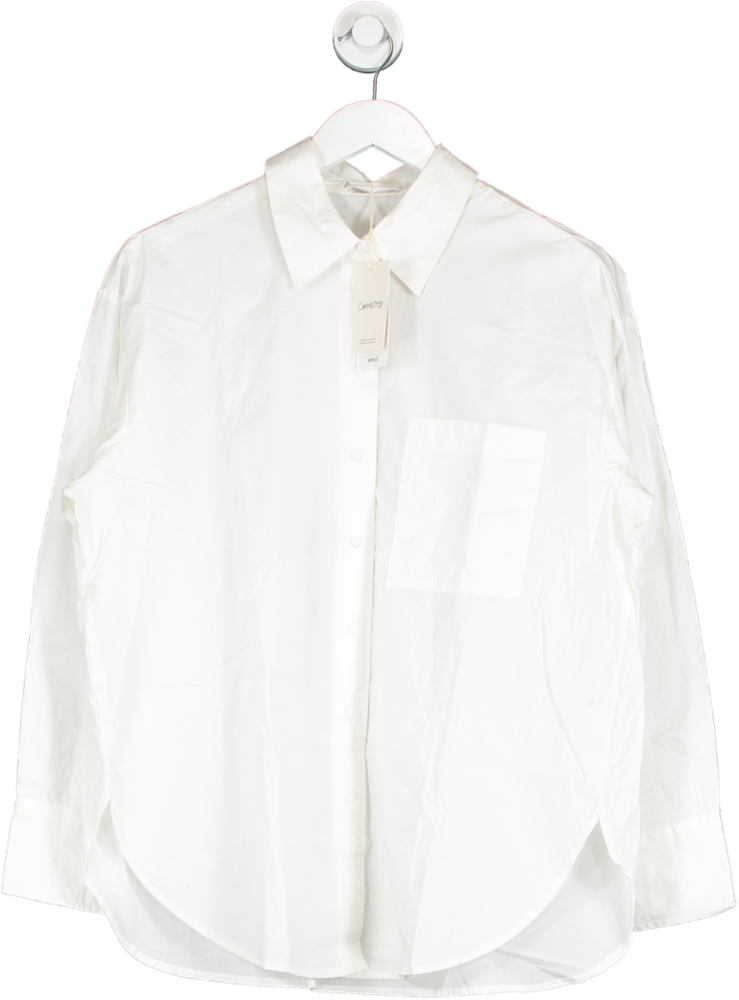 MANGO White Regular Fit Cotton Shirt BNWT UK 8