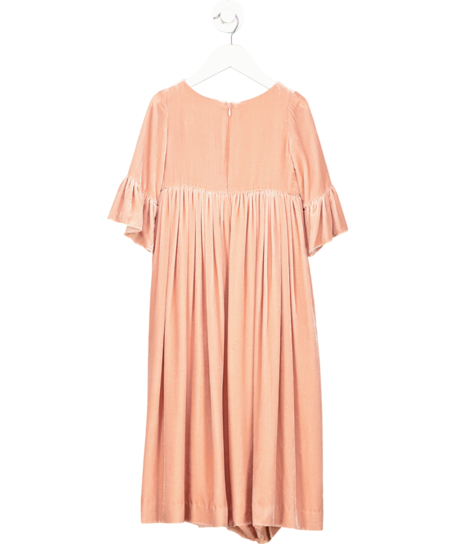 Bonpoint Pink Velvet Silk Embellished Dress 4 Years