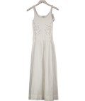 & Other Stories White Embroidered Tank Midi Dress UK XS