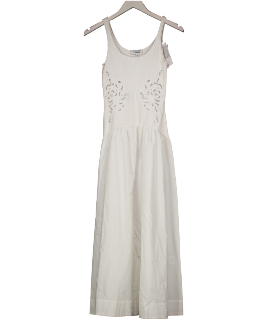 & Other Stories White Embroidered Tank Midi Dress UK XS