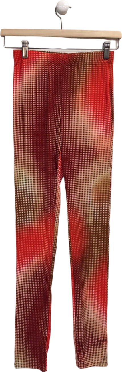 Fashion Nova Red Multi-Colour Leggings UK S