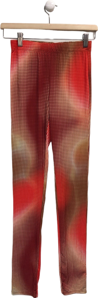 Fashion Nova Red Multi-Colour Leggings UK S