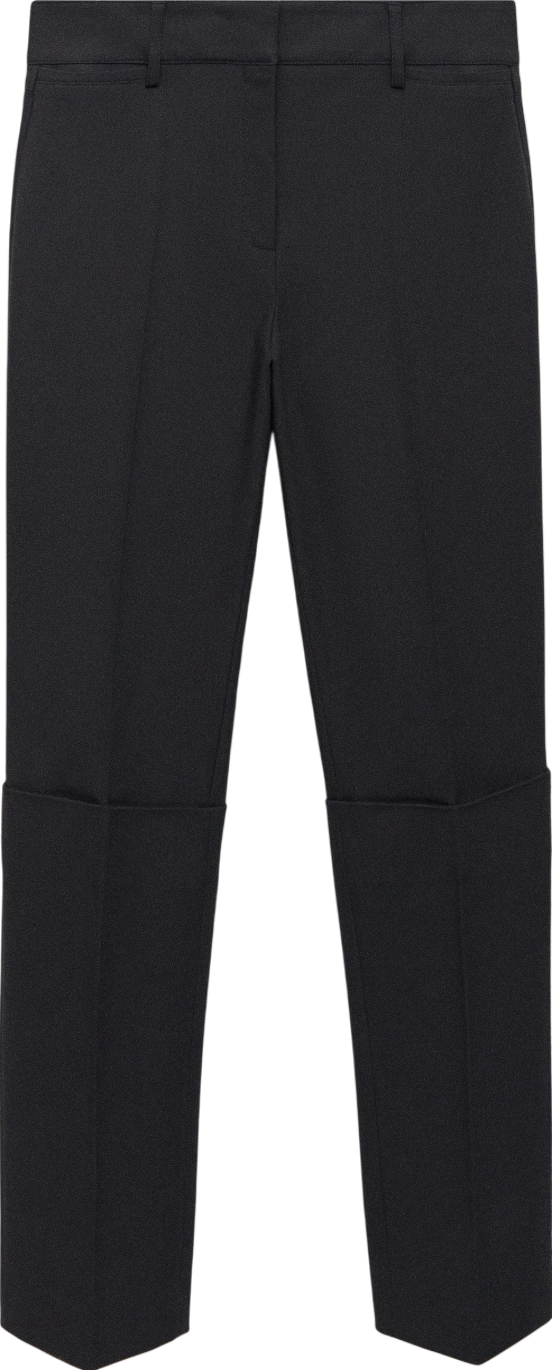 MANGO Black Straight Pleated Trousers UK 10