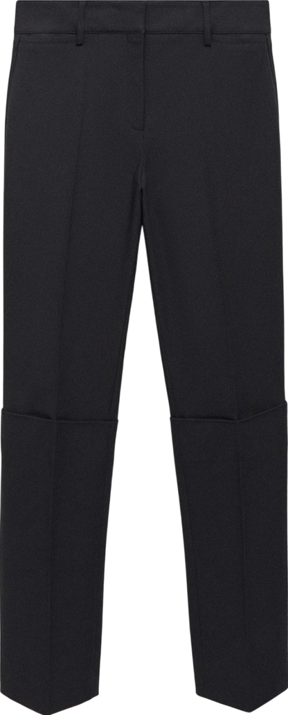 MANGO Black Straight Pleated Trousers UK 10