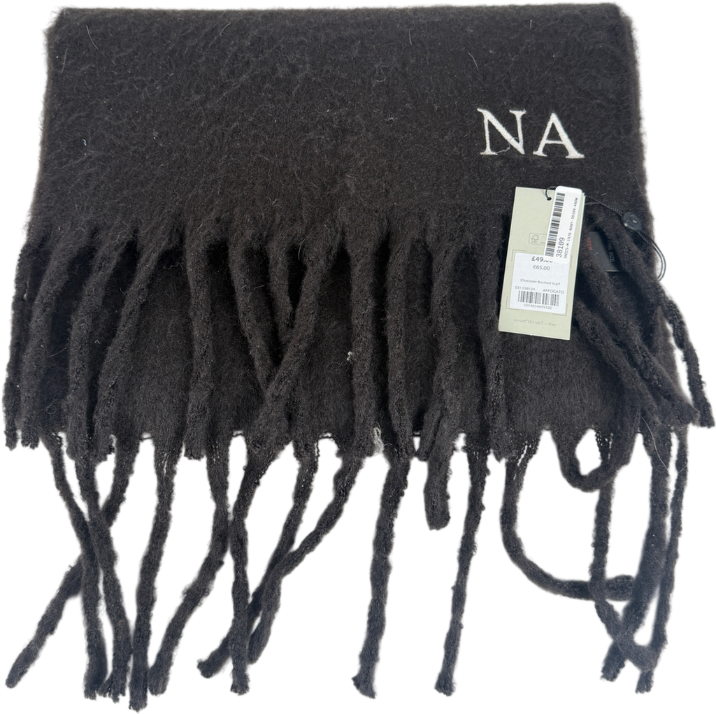 Mint Velvet Chocolate Brown Brushed Scarf One Size