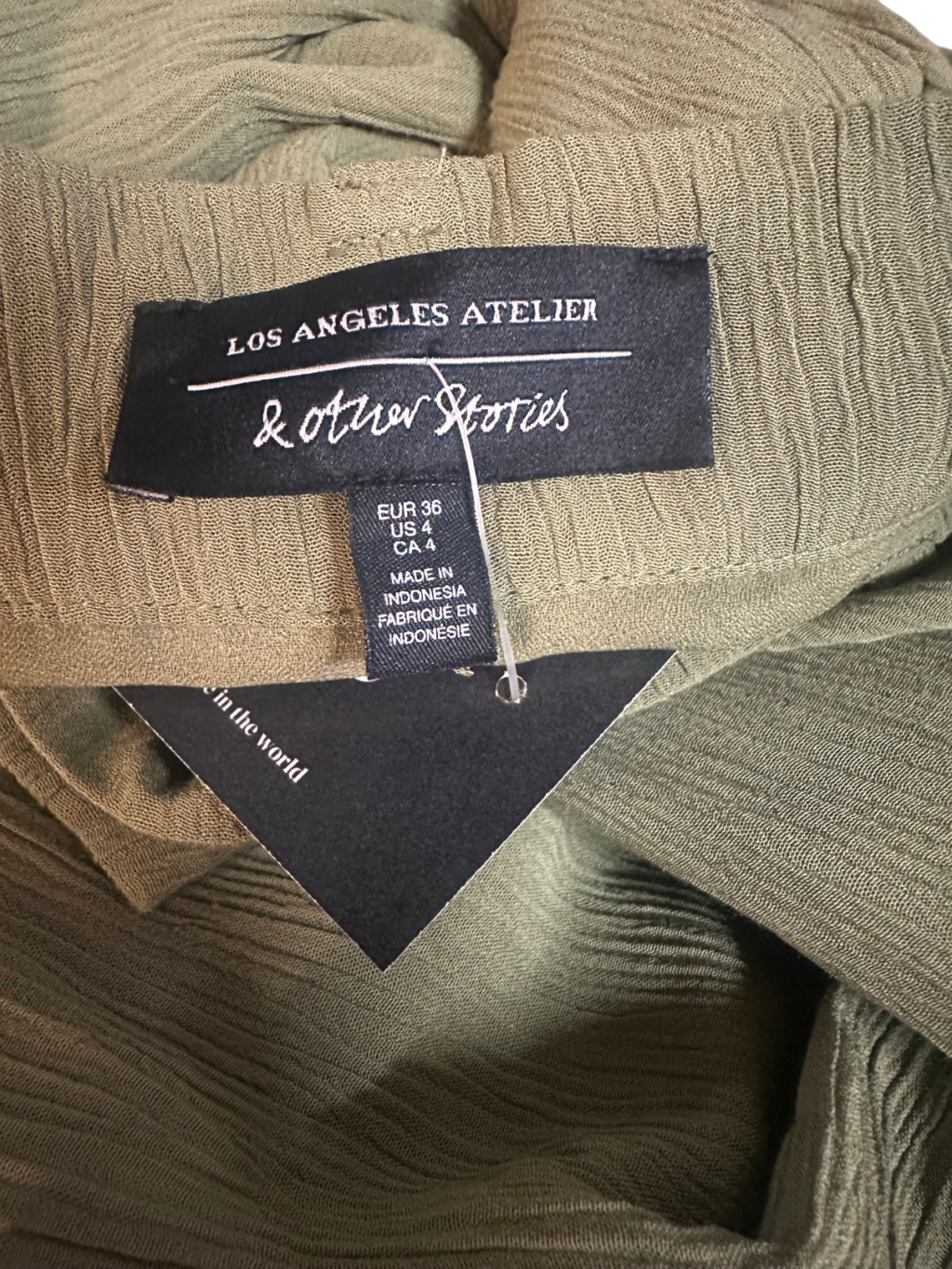 & Other Stories Green Wide Leg Trousers UK 6