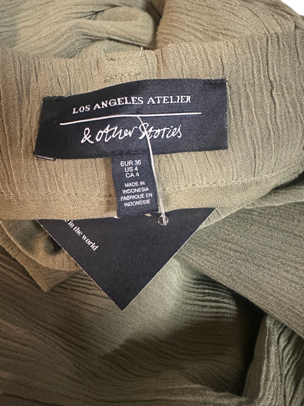 & Other Stories Green Wide Leg Trousers UK 6